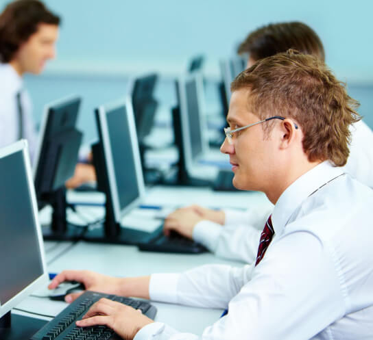 Professionals working at their computers